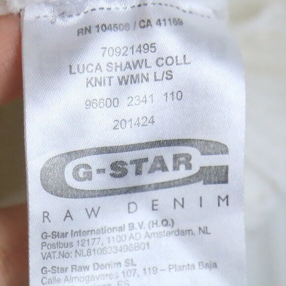 G-STAR RAW Women's Luca Shawl Collar Knit Jumper Sweater Size Large - Picture 9 of 9